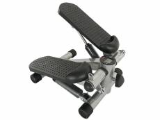 Mini stepper marcheur machine jambe fitness entraînement musculaire exercise hombuy avec 2 bandes de résistance perdent poids noir et gris