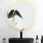 Miroir lumineux pour salle de bain à led avec éclairage tactile anti-buée blanc chaud round 70704.5cm