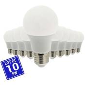 Pack x 10 - Ampoule LED E27 A60 - 9W - Blanc Neutre - Blanc Neutre