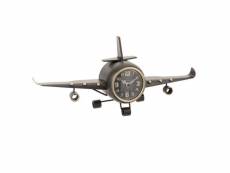 Paris prix - horloge design en métal "avion à poser" 41cm gris