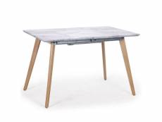 Paris prix - table extensible effet marbre "fonhy" 120cm blanc