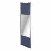 Porte de placard coulissante avec miroir bleu avec cadre gris GoodHome Arius H. 248 5 x L. 77.2 cm