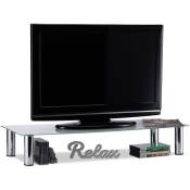 Relaxdays - Table tv, pieds métalliques chromés,