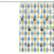 Rideau de douche en tissu Kawaii chat géométrique losange ensemble de rideau de douche en tissu avec crochets design étanche robuste et polyester à