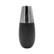 Rideaudiscount - Vase forme Ogive 11 x 28 cm Bi-ton Noir et Titane Style Contemporain - Noir