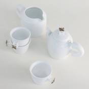 Service à thé Porcelaine Blanche Asie Théière Tasse