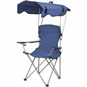 Sifree - fauteuil de plage chaise de plage chaise de camping chaise de pêche chaise pliante pliante accoudoirs portable avec parapluie avec