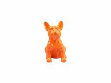 Statue de jardin chien bouledogue français coloré 37 x 25 x 22 cm orange