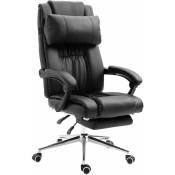 SVITA chaise de bureau repose-pieds chaise de bureau réglable en hauteur fauteuil de direction noir