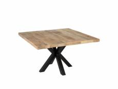 Table à manger carrée bois et métal 130cm ernest