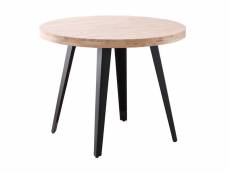 Table à manger ronde en bois coloris chêne nordique