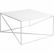 Table basse carré en métal blanc l80cm