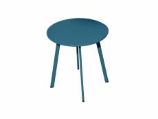 Table basse de jardin en acier massai 45 cm bleu