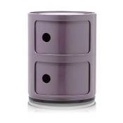 Table de chevet violet 2 tiroirs Componibili - Kartell