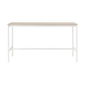 Table haute en chêne contreplaqué et piétement blanc 85 x 190 x 105 cm Base - Muuto