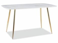 Table rectangle effet marbre en bois - quatres pieds