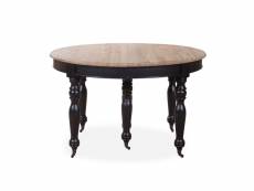 Table ronde extensible en bois massif lavandou noir