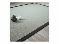 Tapis sisal yucatan gris acier - ganse coton noire - 160 x 230 cm