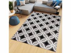Tapiso maya tapis salon moderne géométrique losanges gris blanc noir fin 250 x 350 cm Z898A DARK GRAY 2,50-3,50 MAYA PP EYM