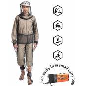 Vêtements anti-moustiques Costume anti-moustiques à capuche Pantalon en maille Veste en maille pour l'extérieur et le camping (XL)