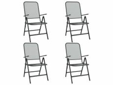 Vidaxl chaises pliables de jardin 4 pcs maille métallique anthracite