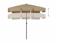Vidaxl parasol de plage taupe 200x125 cm