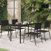 Vidaxl - Table à dîner de jardin Noir 140x70x74 cm Acier et verre
