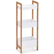 Zeller - Rack with 3 shelves, bamboo/MDF, white