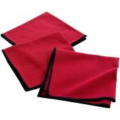1001kdo - 3 Serviettes de table coton recycle 40 x 40 cm Mistralines rouge