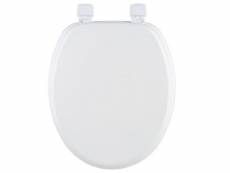 Abattant wc coloris blanc en bois mdf -dimensions : 43 x 37 x 3.5 cm - pegane -