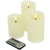 Arum Lighting - Lot de 3 bougies led Flamme 3D blanc