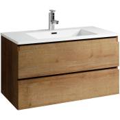 Badplaats - Meuble de salle de bain Angela 80 cm lavabo Chene – Armoire de rangement - Chêne