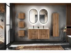 Bobochic meuble de salle de bain 120 cm axel bois clair avec vasques incrustées