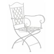 Chaise de jardin en fer dans un style romantique ancien parfait différentes couleurs colore : Blanc antique