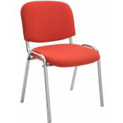 Chaise invitée rembourrée dans une chaise en tissu couleurs chromées chromées élégantes Couleur : Rouge