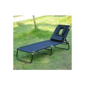 Chaise longue pliante de jardin sun - noir