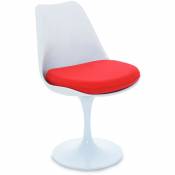 Chaise Tulip Chair avec coussin en coton | Rouge -