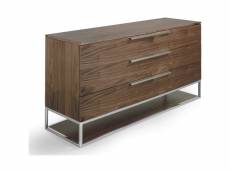 Commode bois tiroirs et poignées acier inoxydable chromé base acier inoxydable chromé Furniture_2099