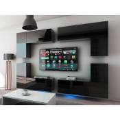 Ensemble meuble tv concept 20-20-HG-B-1 noir brillant 260 cm