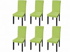 Housse de chaise droite extensible 6 pcs vert dec022373