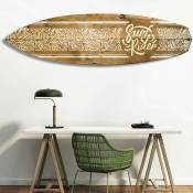Hxadeco - Planche de Surf Décorative,Impression sur Alu Dibond, Surf rider, 150x40 cm - Marron
