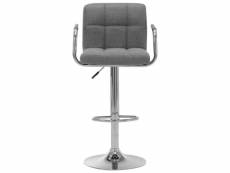 Icaverne - tabourets de bar collection chaise de bar gris clair tissu