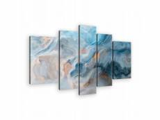Impression sur toile marbre abstrait 5 parties 170x100 cm set xxl tableau décoration murale intissée pour salon chambre pret a accroche