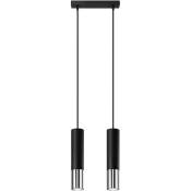 Lampe à suspension Loopez 2 l noir / chrome: 29, b: 6 h: 100, GU10, dimmable