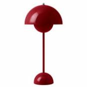 Lampe de table Flowerpot VP3 / H 50 cm - By Verner Panton, 1968 - &tradition rouge en métal