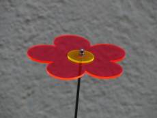 LISA décoration de jardin en forme de fleur rouge