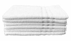Lot 6 serviettes d'invité en éponge uni blanc fourniture