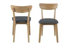 Lot de 2 chaises moderne en bois et tissus