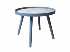 Mana - table scandinave bleue plateau effet bois