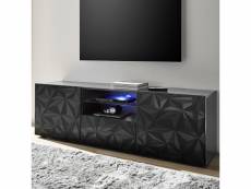 Meuble tv long 180 cm gris laqué design antonio 3